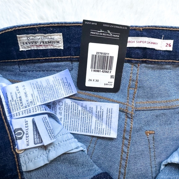 Levis Premium Mile High Super Skinny Rome Winter Wash Sculpt Hyperstretch Jeans - Picture 11 of 13